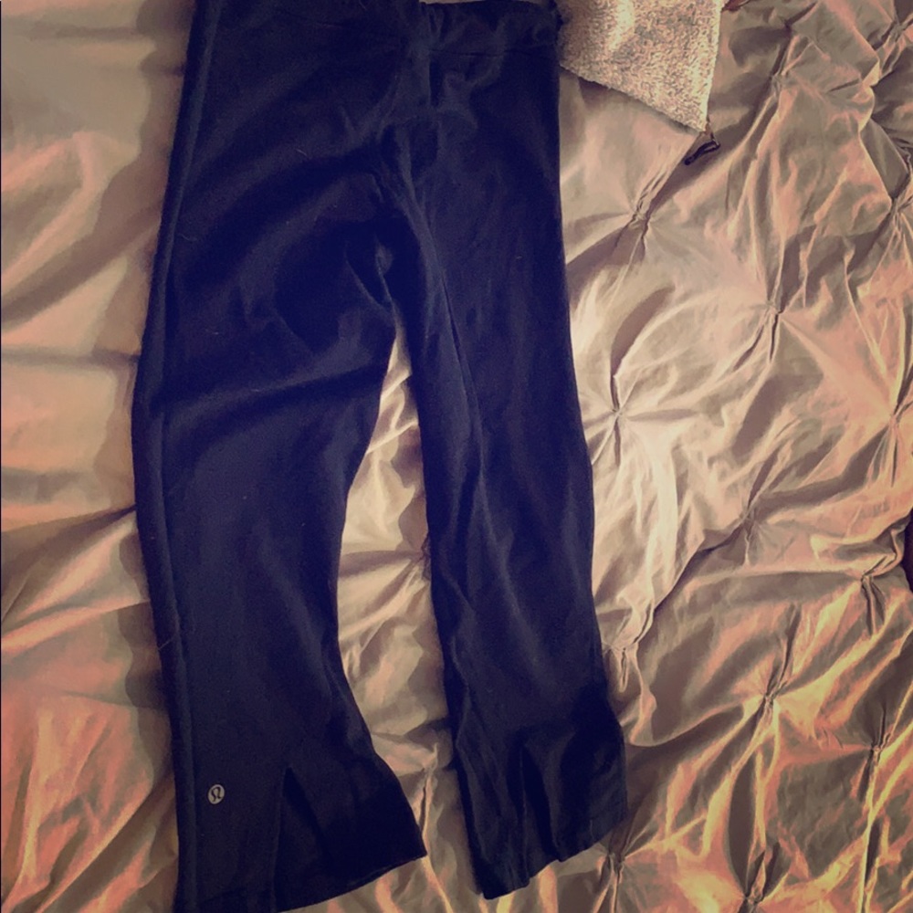 Lululemon crops with split in back of leg